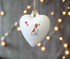 Welsh Springer Ceramic Heart Bauble